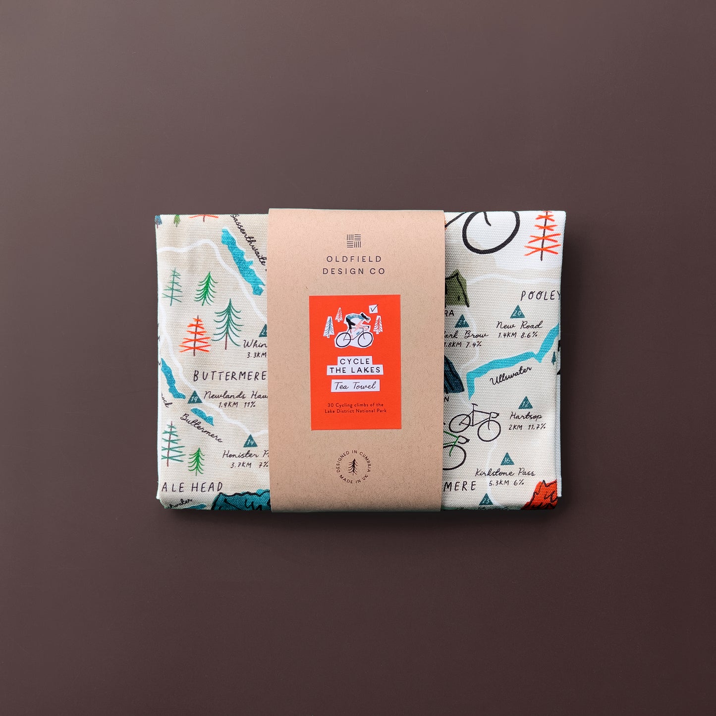 Cycle the Lakes Tea Towel