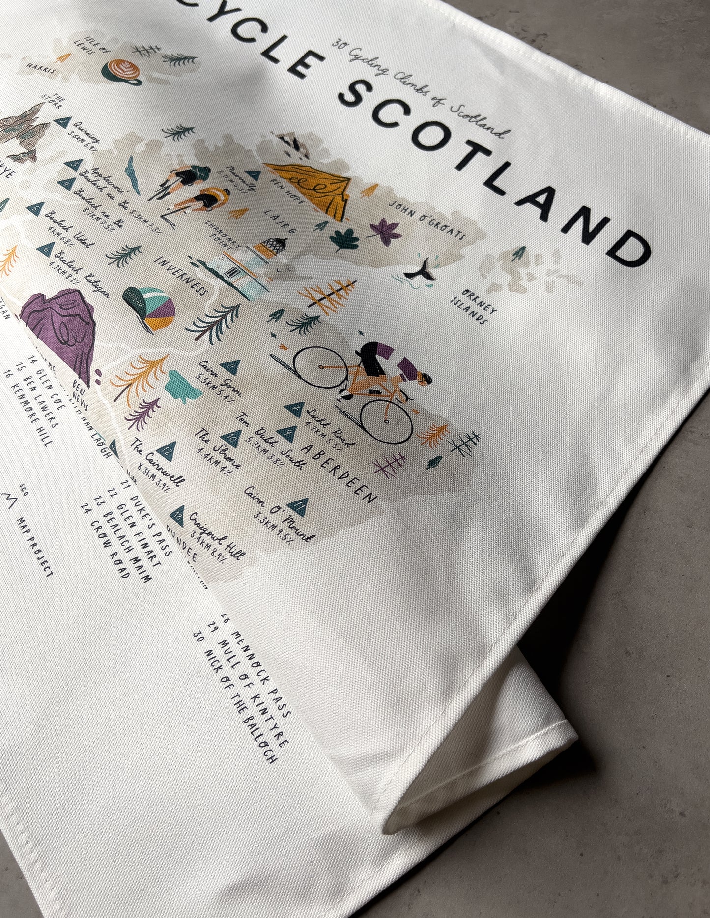 Cycle Scotland Tea Towel
