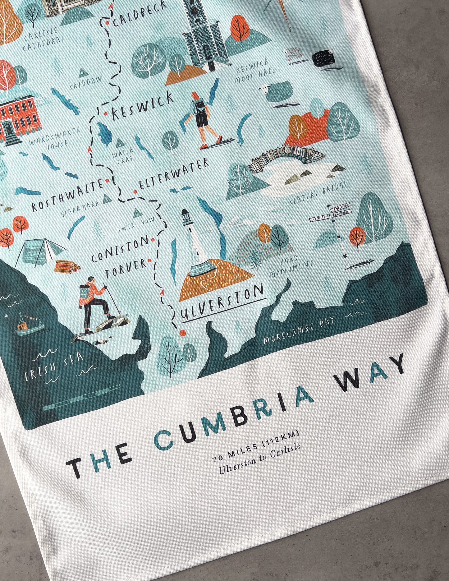 Cumbria Way Tea Towel