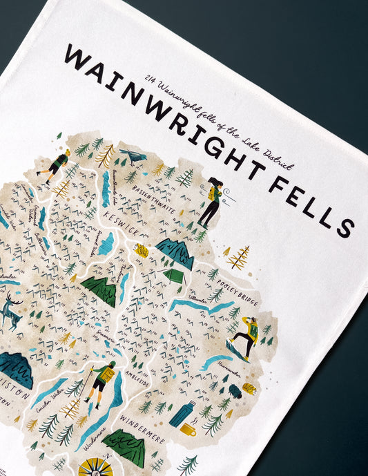 Wainwright Fells Tea Towel