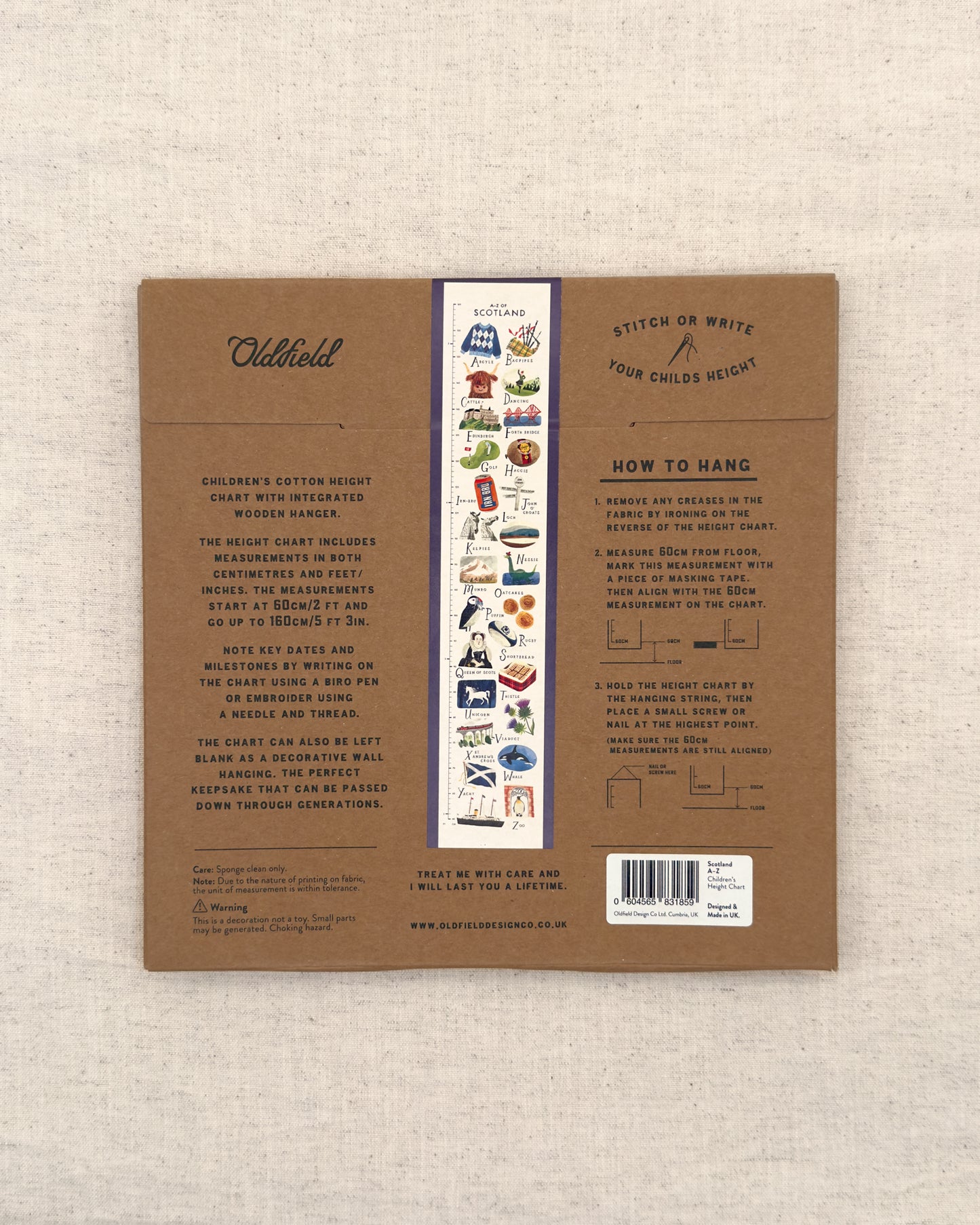 Scotland A-Z Children's Fabric Height Chart