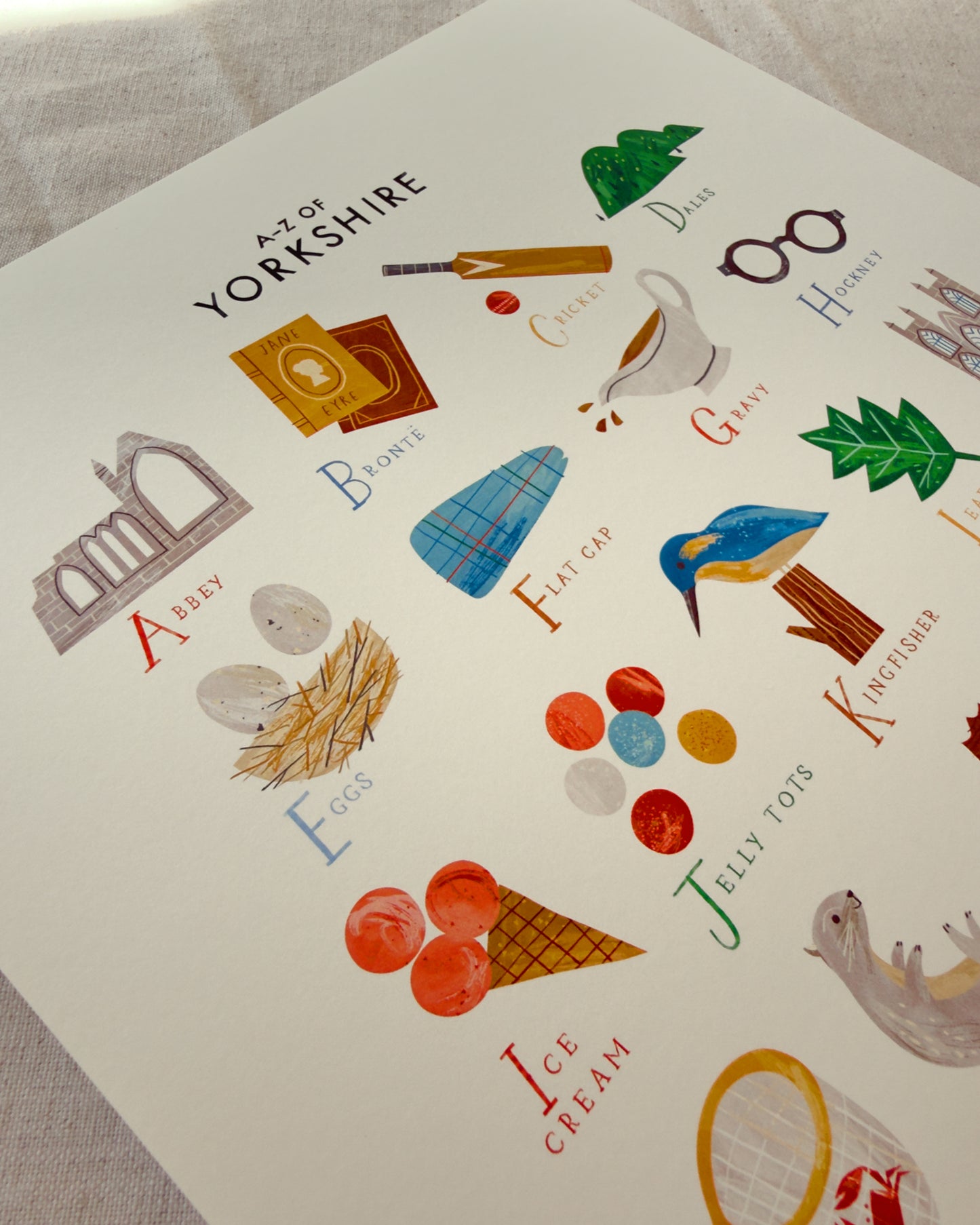 A-Z Yorkshire A3 Print
