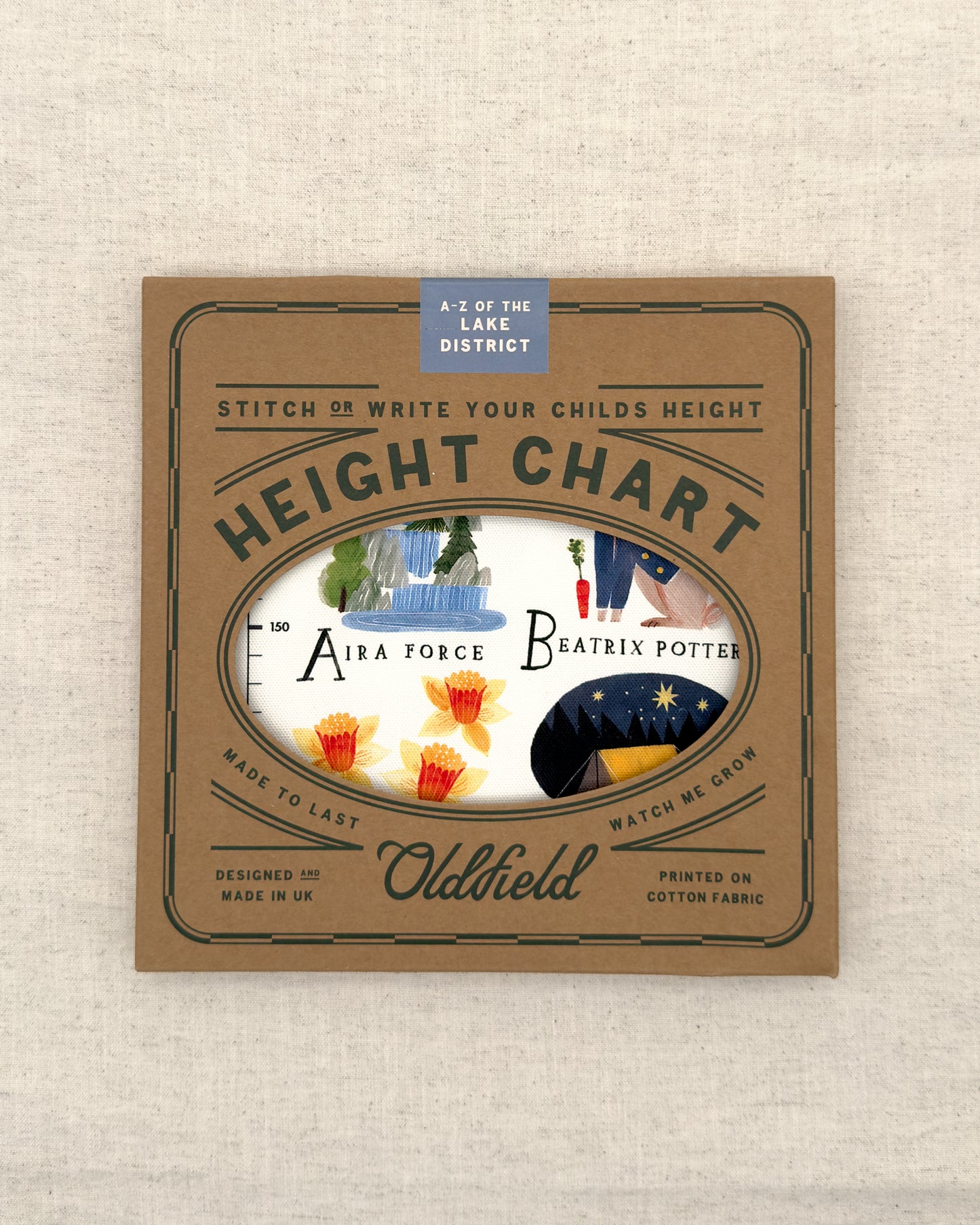 Lake District A-Z Children's Fabric Height Chart