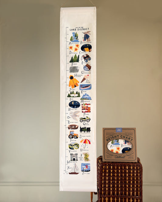 Lake District A-Z Children's Fabric Height Chart