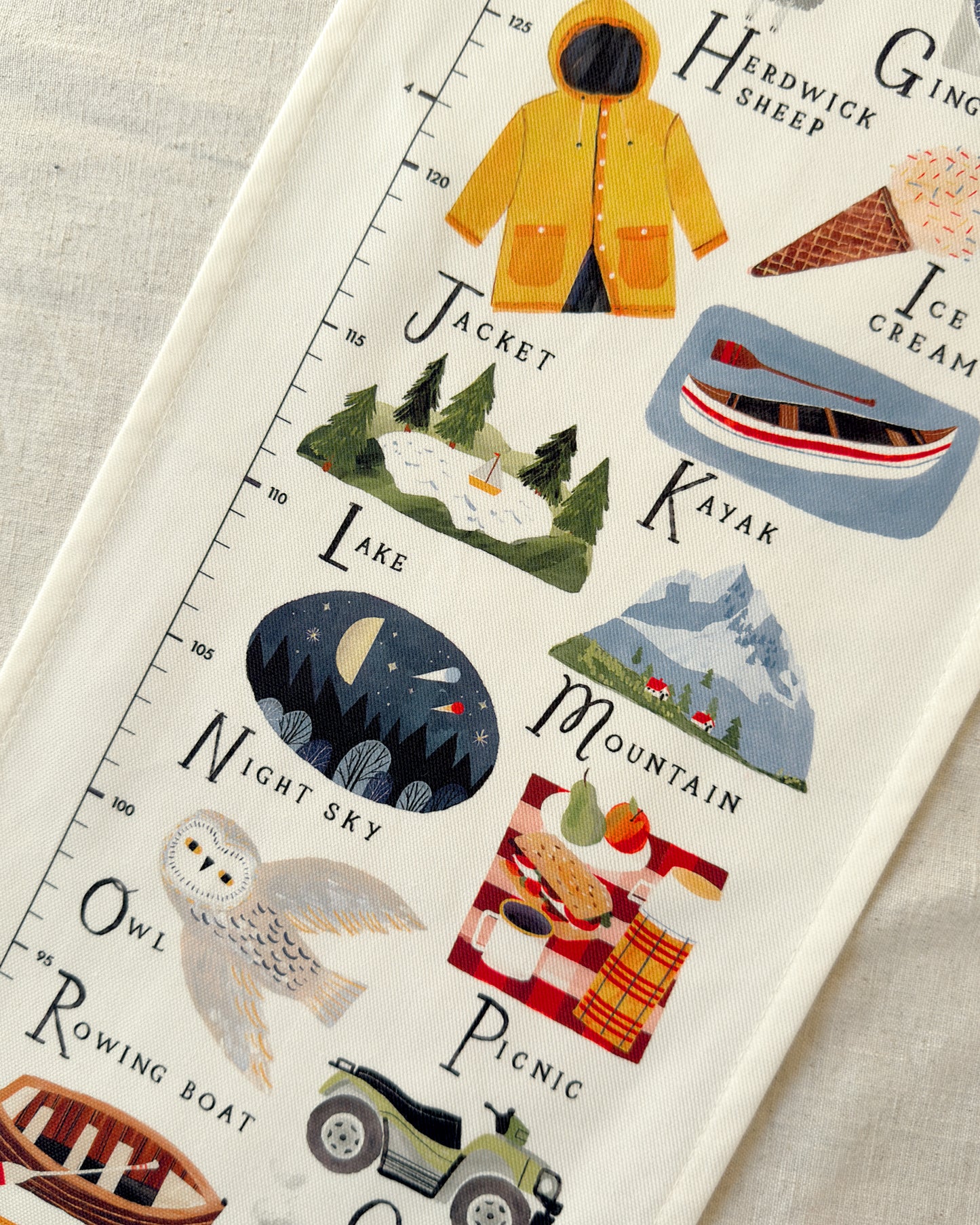 Lake District A-Z Children's Fabric Height Chart