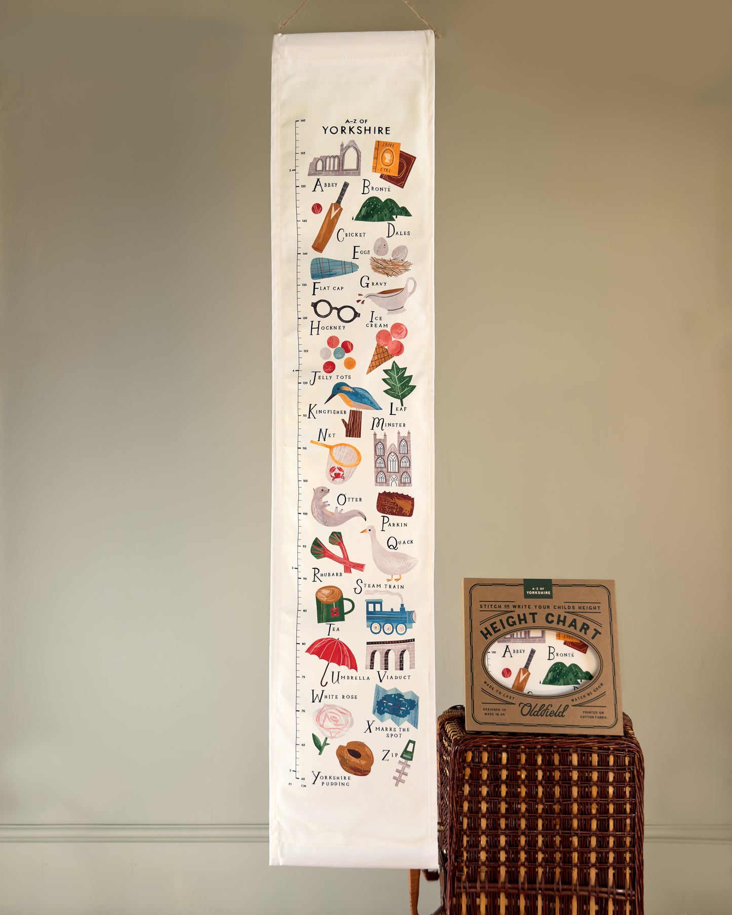 Yorkshire A-Z Children's Fabric Height Chart
