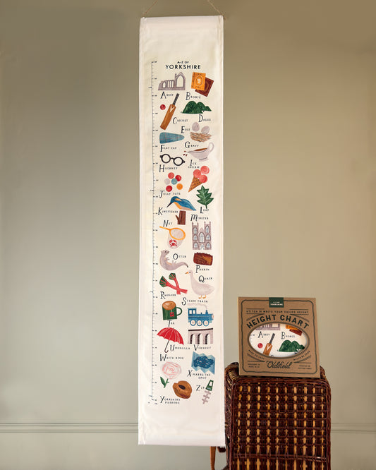 Yorkshire A-Z Children's Fabric Height Chart