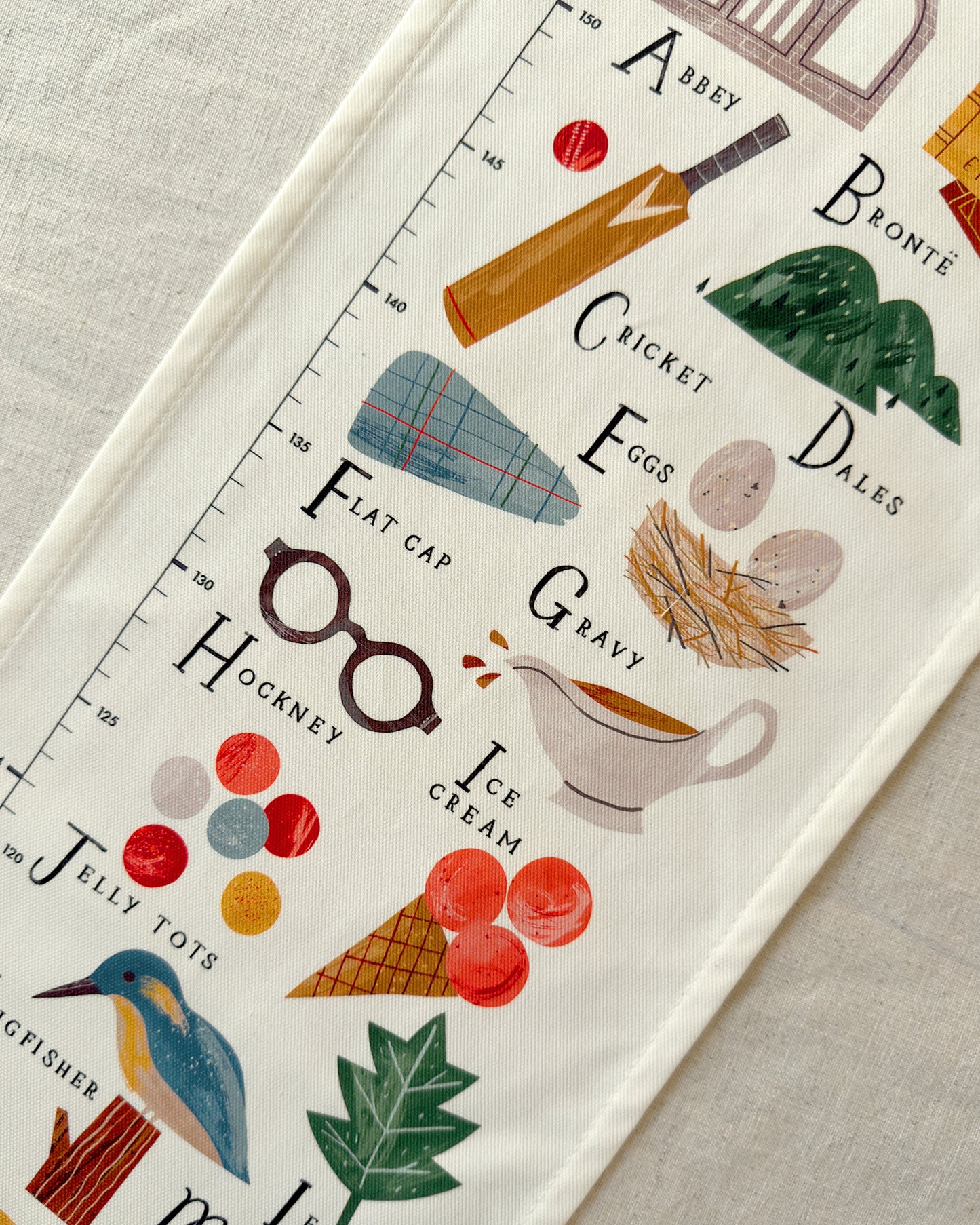Yorkshire A-Z Children's Fabric Height Chart