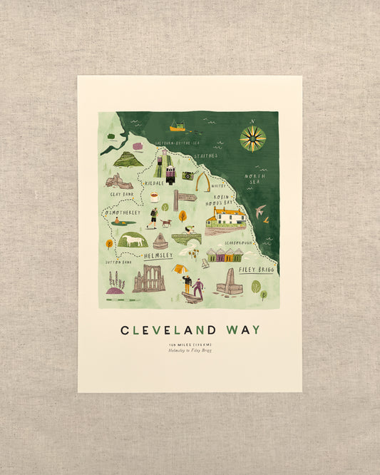 The Cleveland Way A3 Route Map