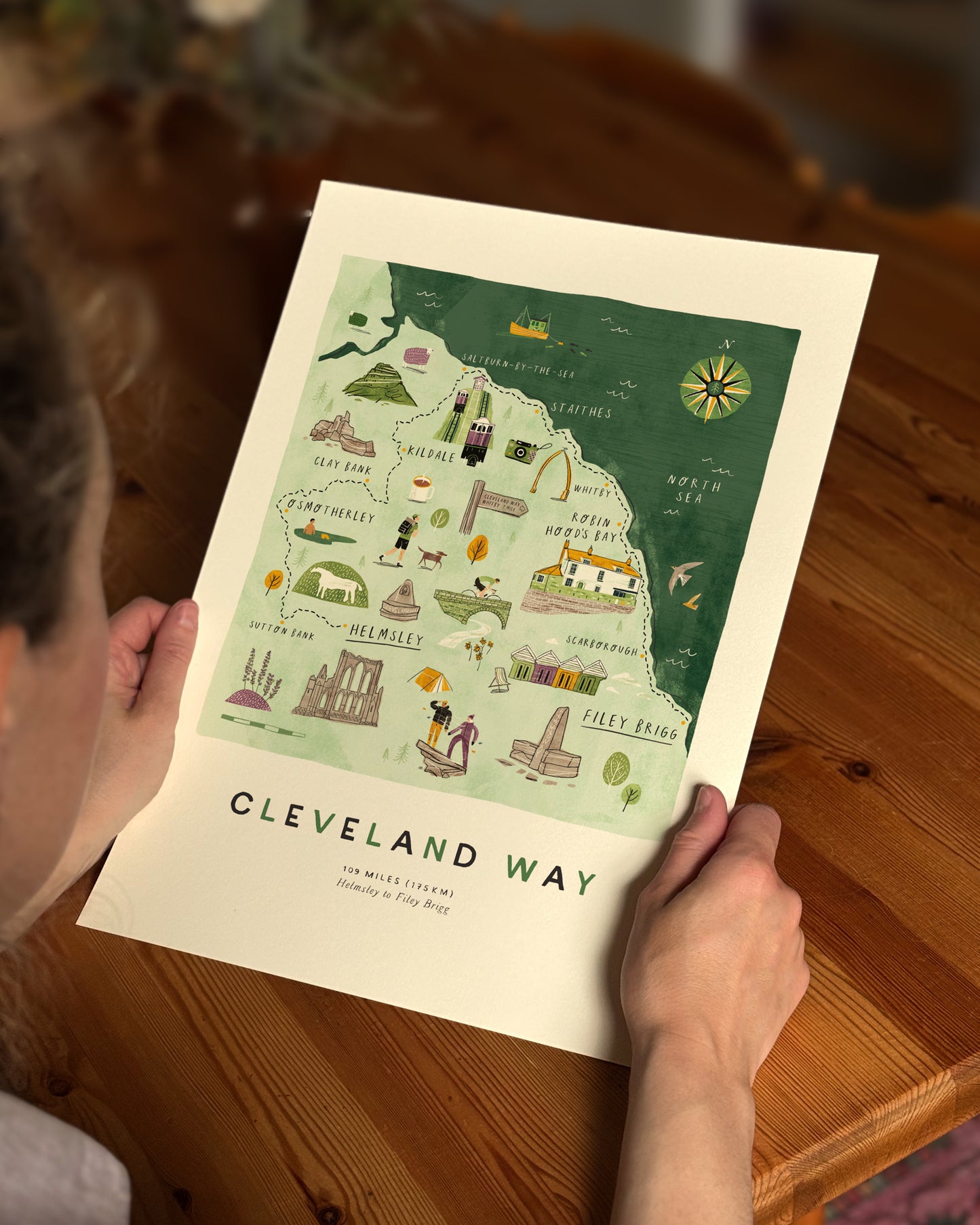 The Cleveland Way A3 Route Map