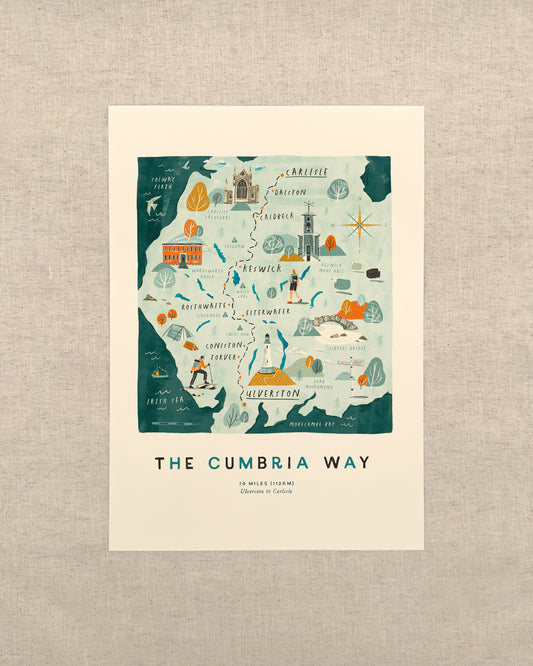 The Cumbria Way A3 Route Map