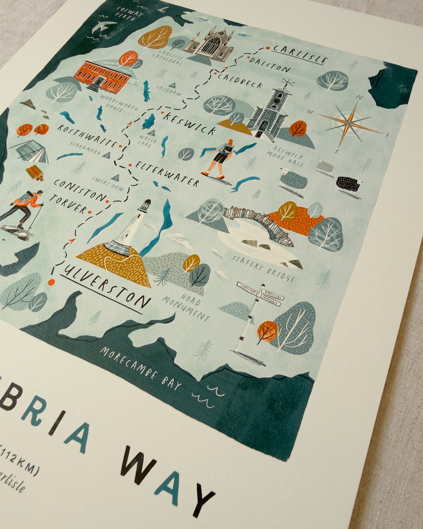 The Cumbria Way A3 Route Map