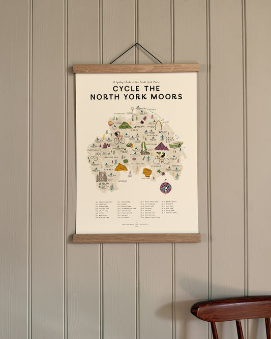 Cycle the North York Moors A3 Map Checklist