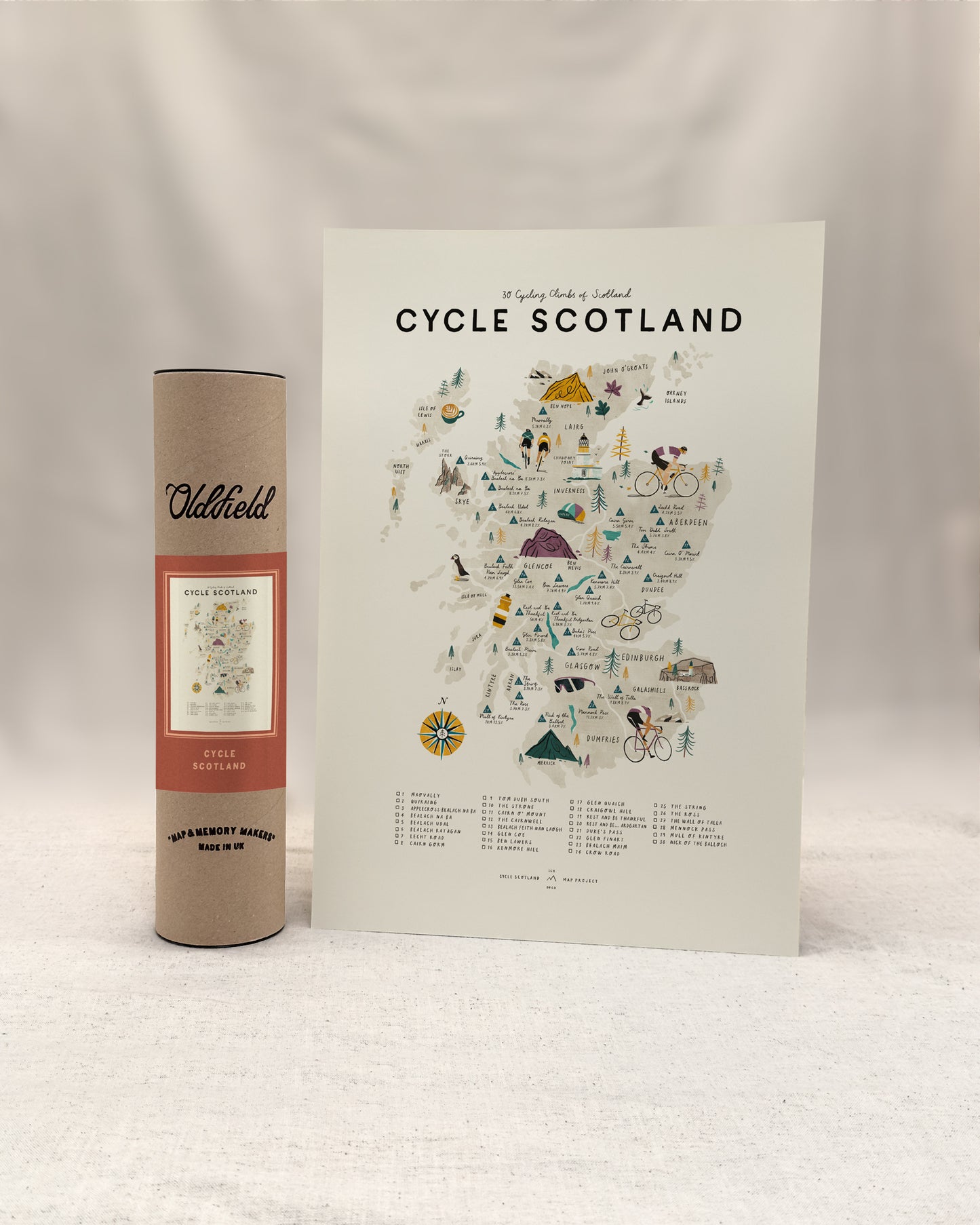 Cycle Scotland A3 Map Checklist