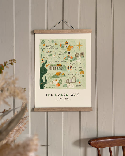 The Dales Way A3 Route Map