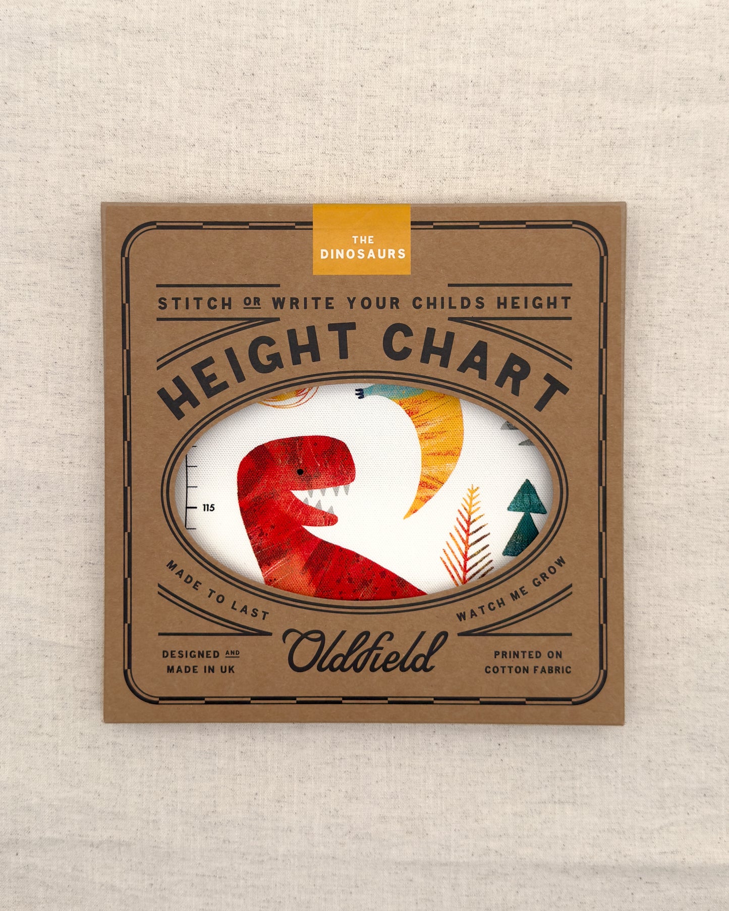 Dinosaur Children's Fabric Height Chart