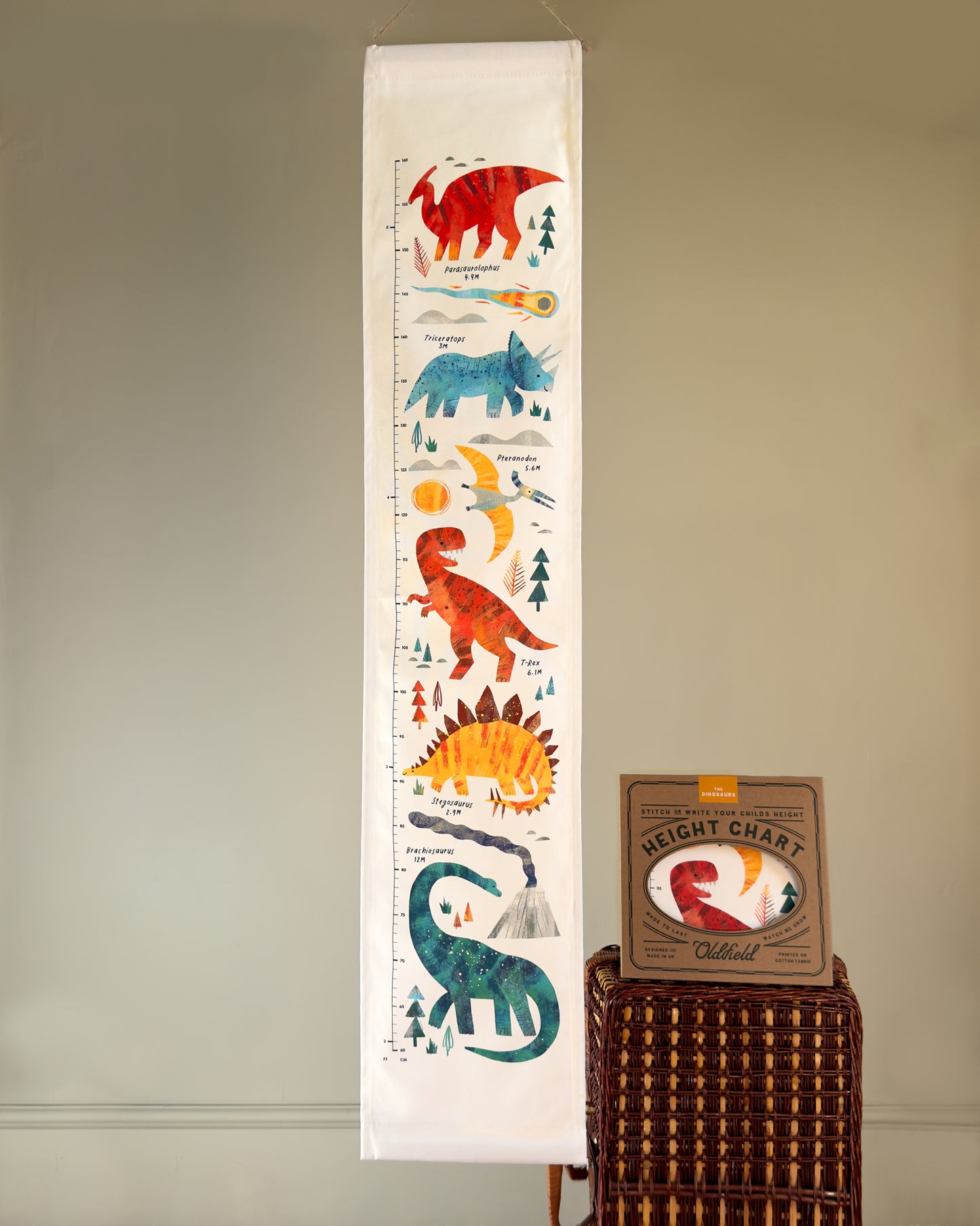 Dinosaur Children's Fabric Height Chart