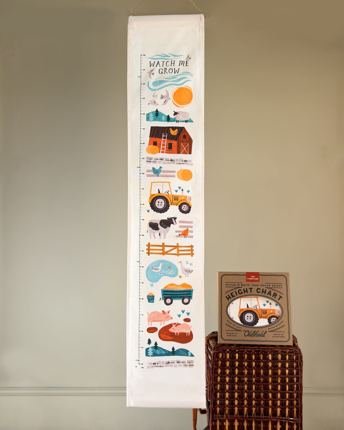 Farmyard Children's Fabric Height Chart