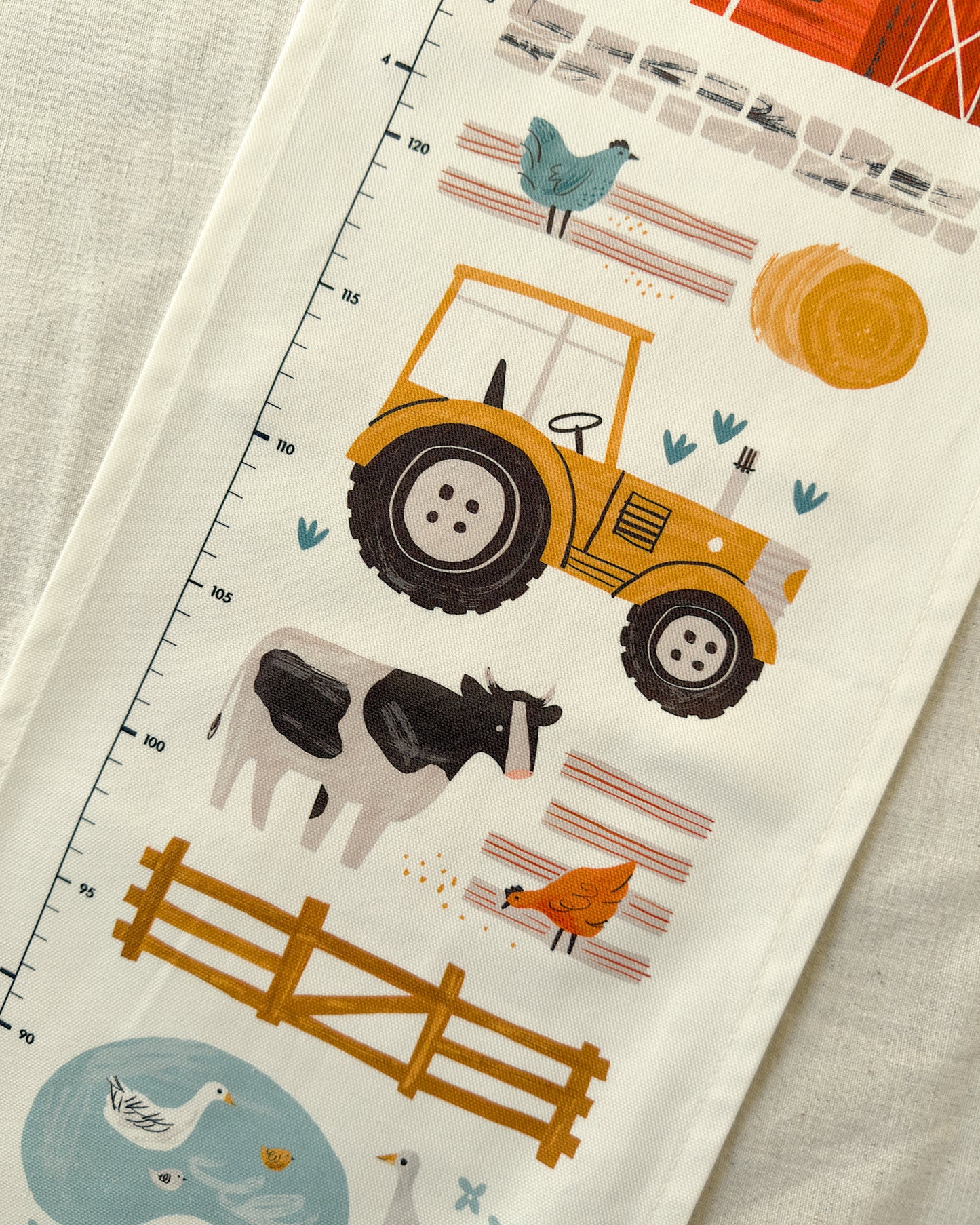 Farmyard Children's Fabric Height Chart