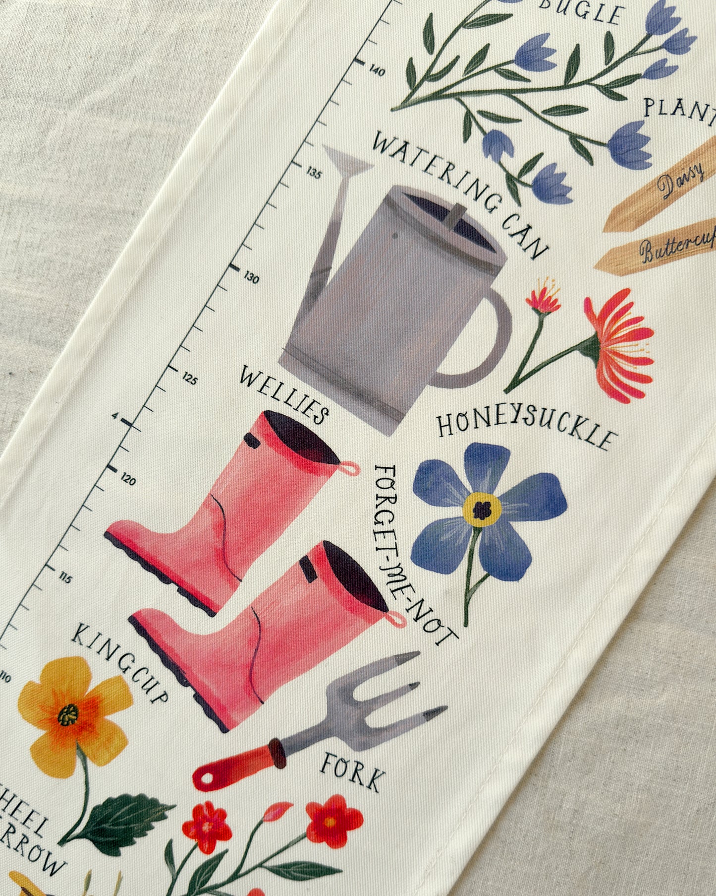 Garden Flowers Children's Fabric Height Chart