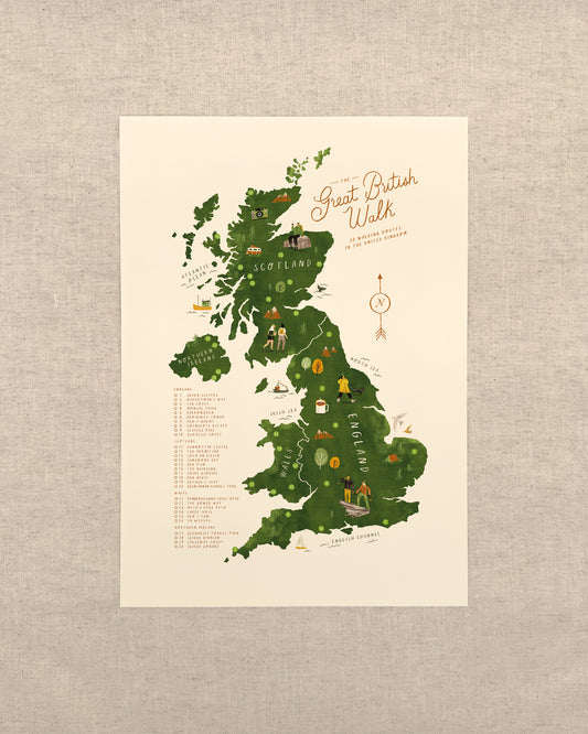 Great British Walk A3 Map Checklist