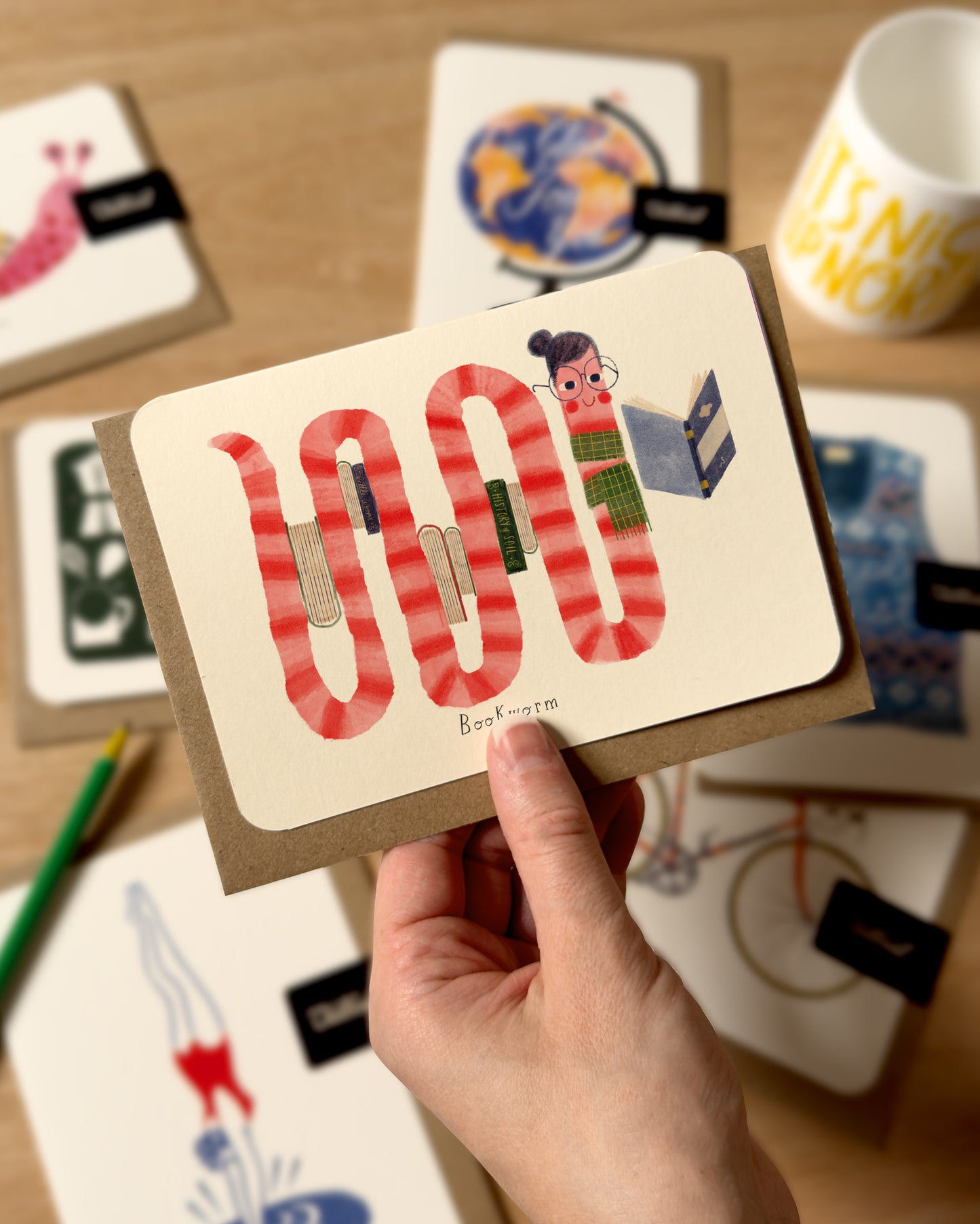 Bookworm Greetings Card