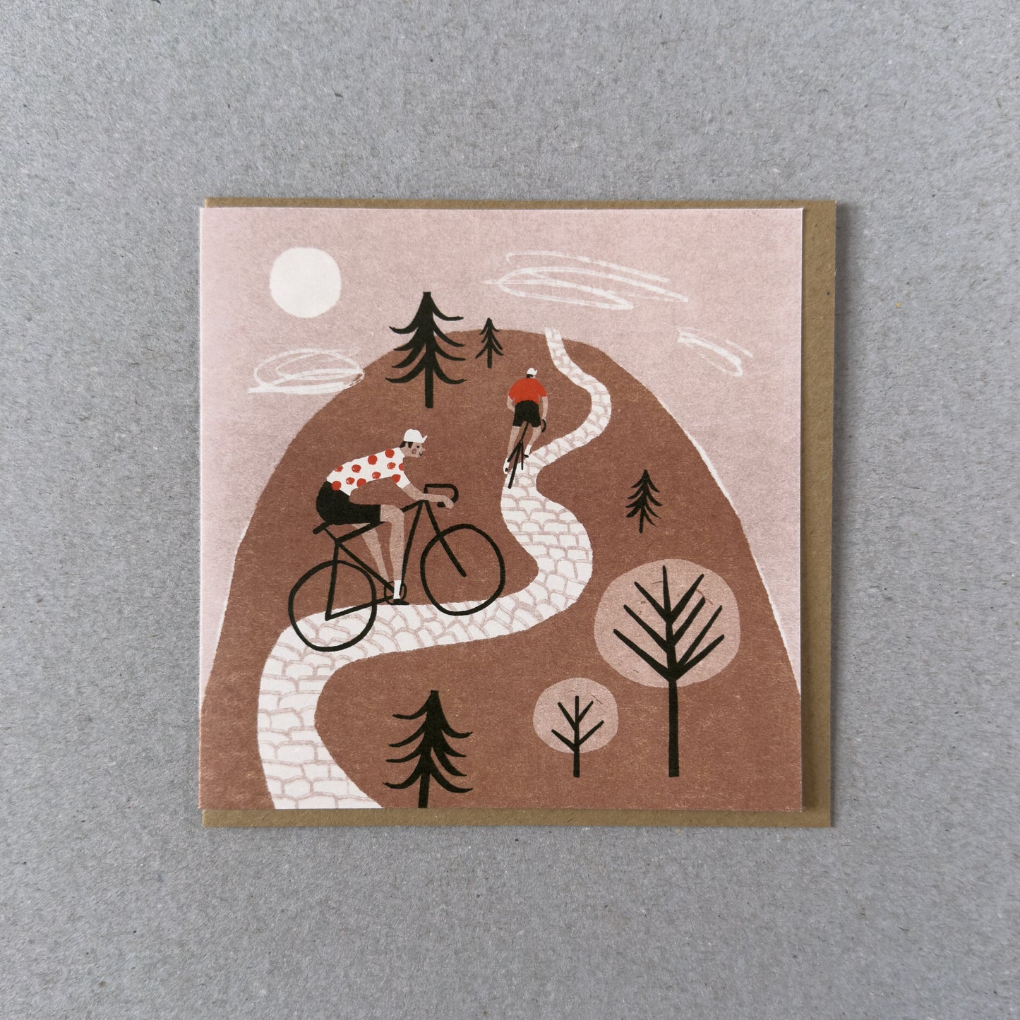 Cycling Climb Greetings Card