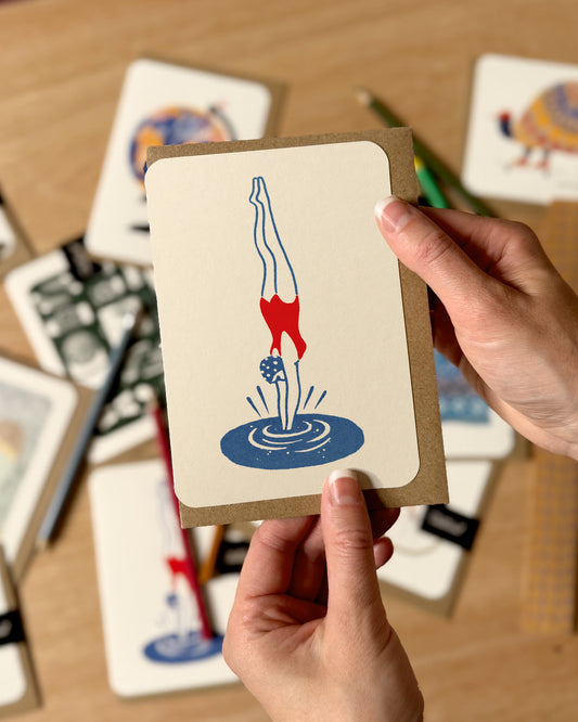 Diver Greetings Card