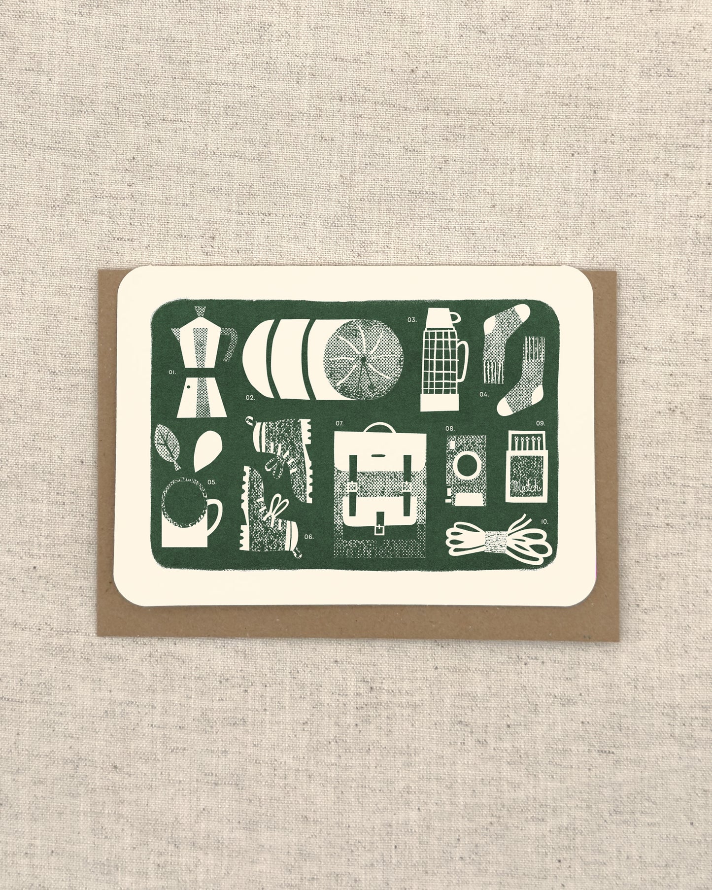 Hiking Essentials Greetings Card