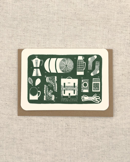 Hiking Essentials Greetings Card