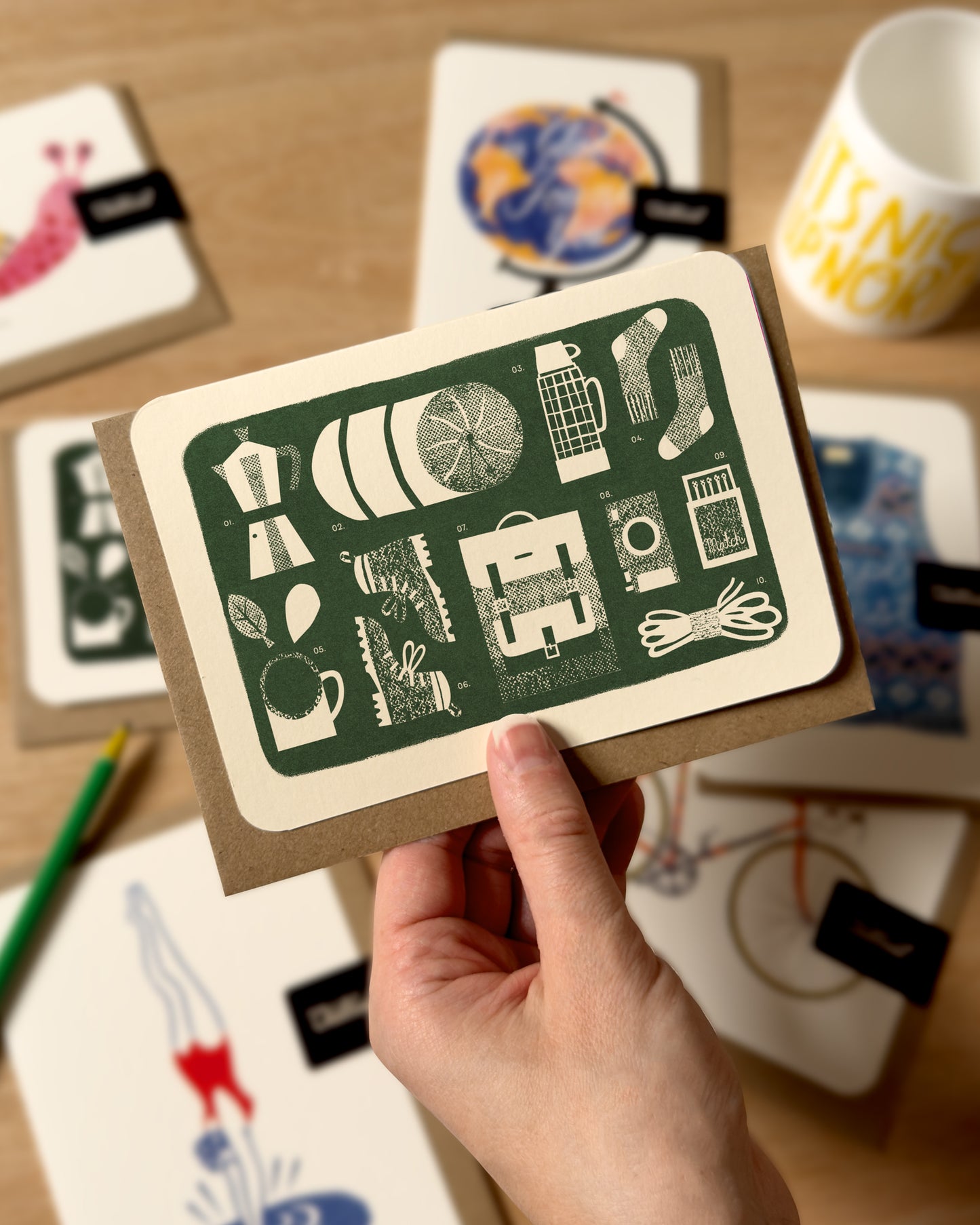 Hiking Essentials Greetings Card