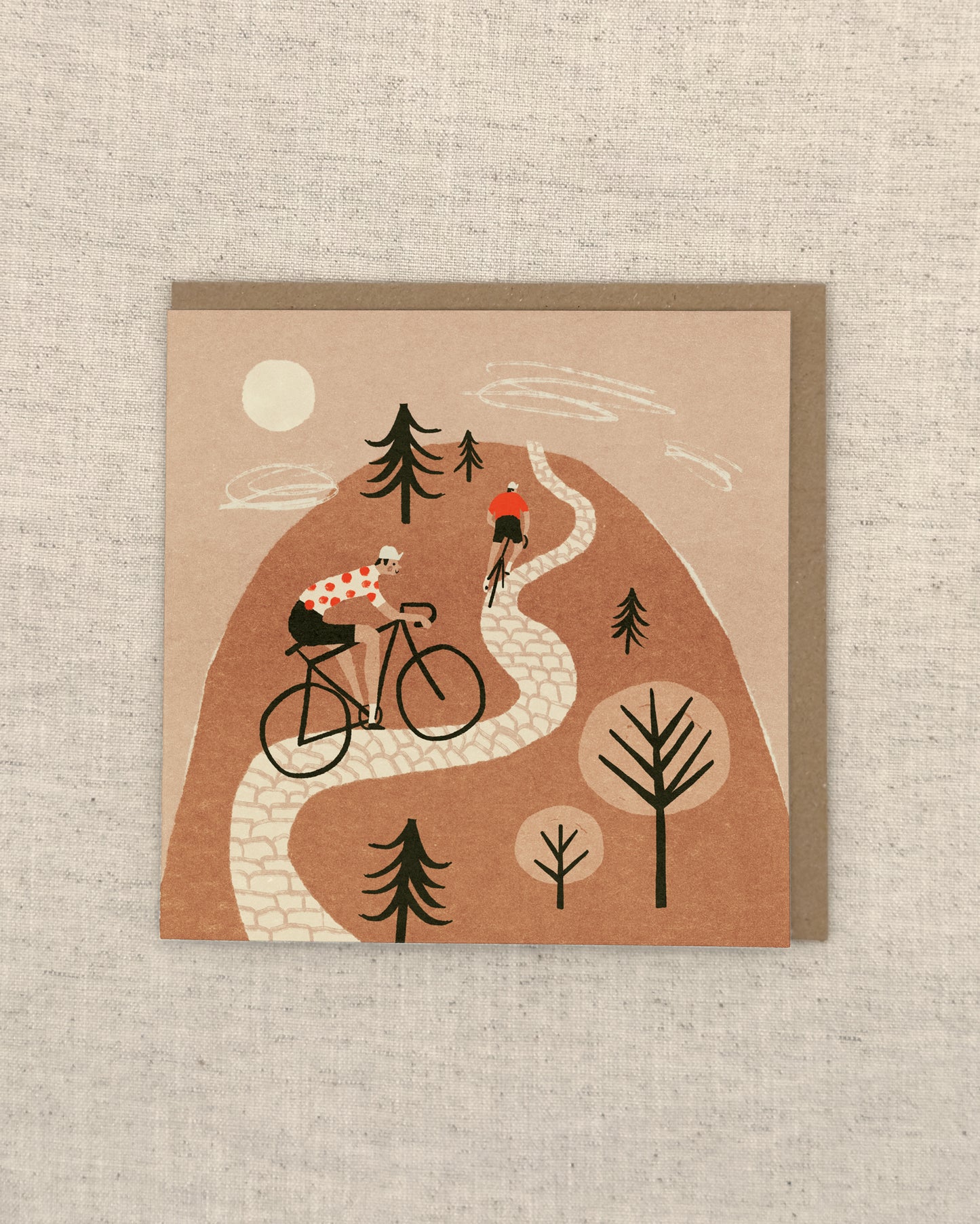 Cycling Climb Greetings Card
