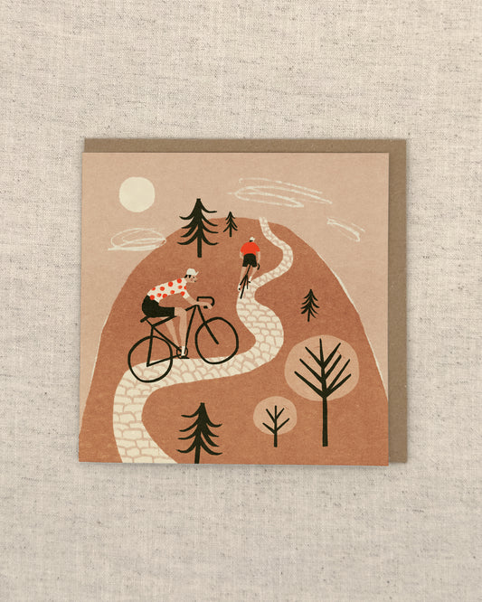 Cycling Climb Greetings Card