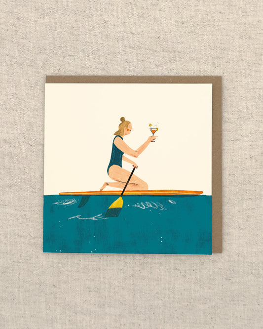 Paddle & A Cocktail Greetings Card