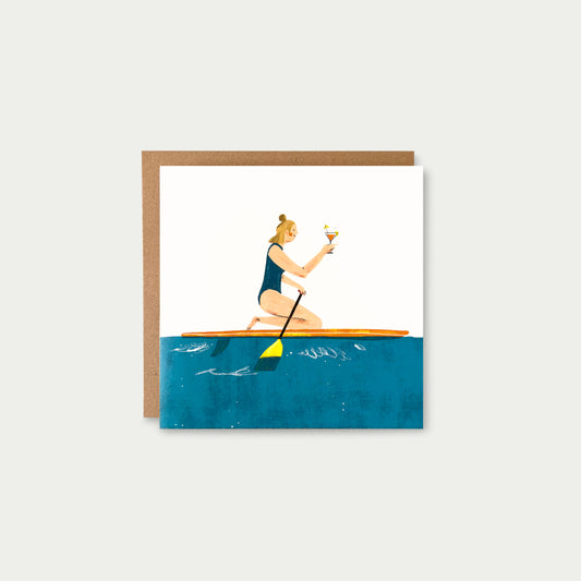 Paddle & A Cocktail Greetings Card