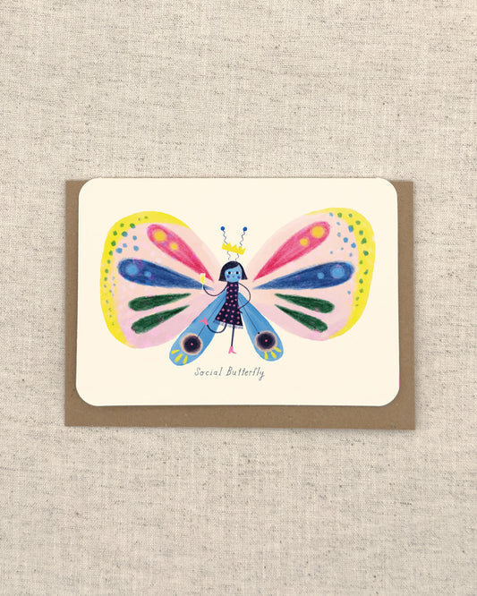 Social Butterfly Greetings Card