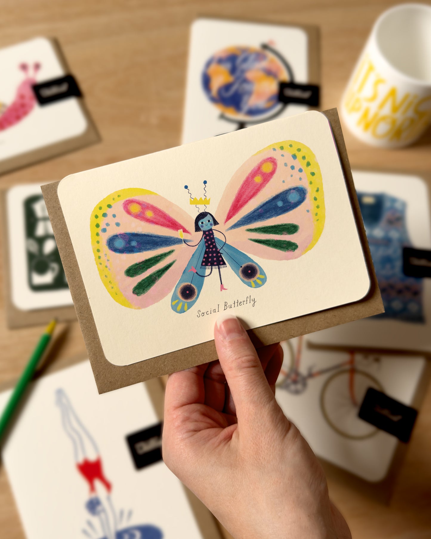 Social Butterfly Greetings Card