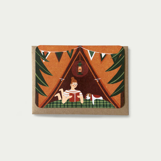 Tent No.3 Greetings Card (Red)