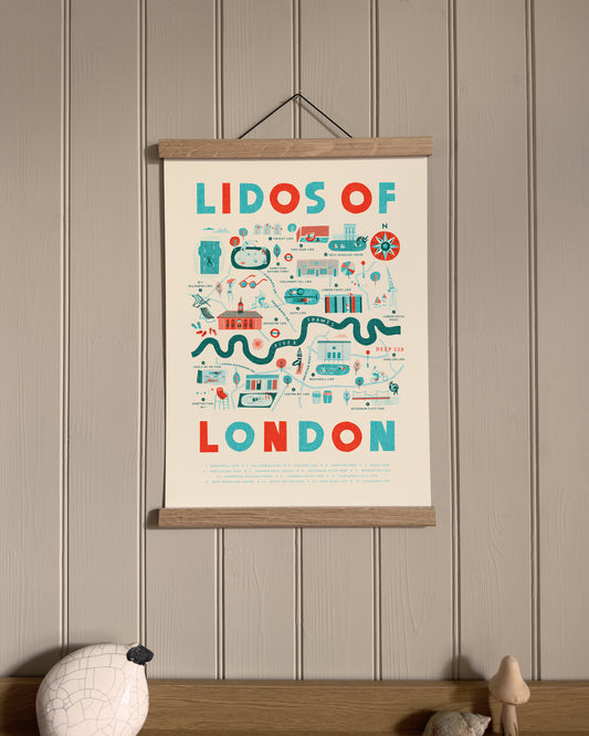 Lidos of London A3 Map Checklist