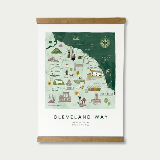 The Cleveland Way A3 Route Map