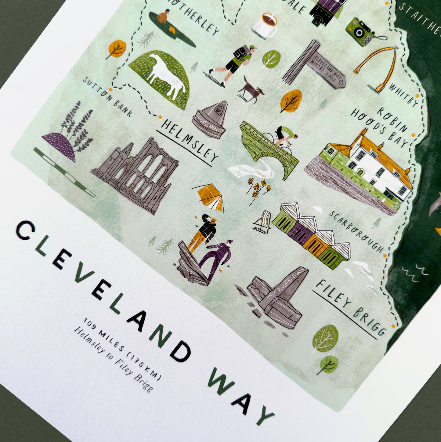 The Cleveland Way A3 Route Map