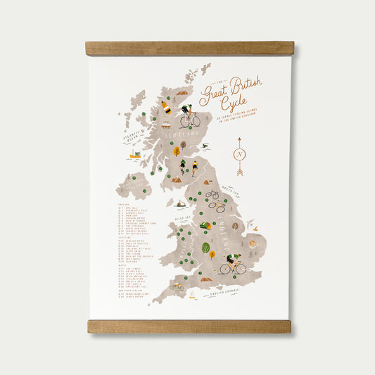 Great British Cycle A3 Map Checklist