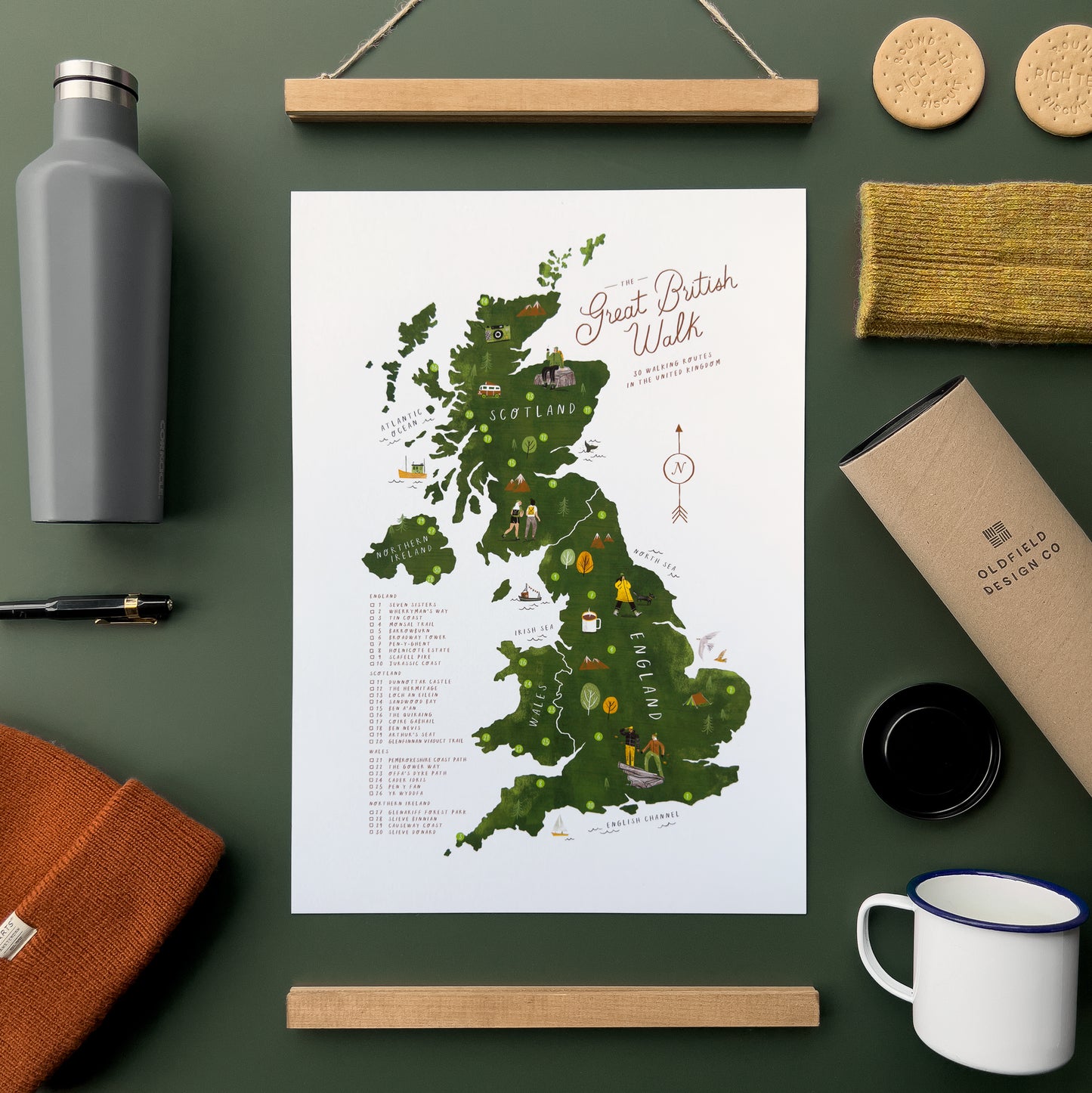 Great British Walk A3 Map Checklist