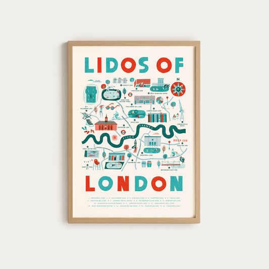 Lidos of London A3 Map Checklist