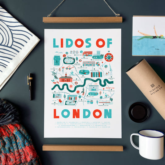 Lidos of London A3 Map Checklist