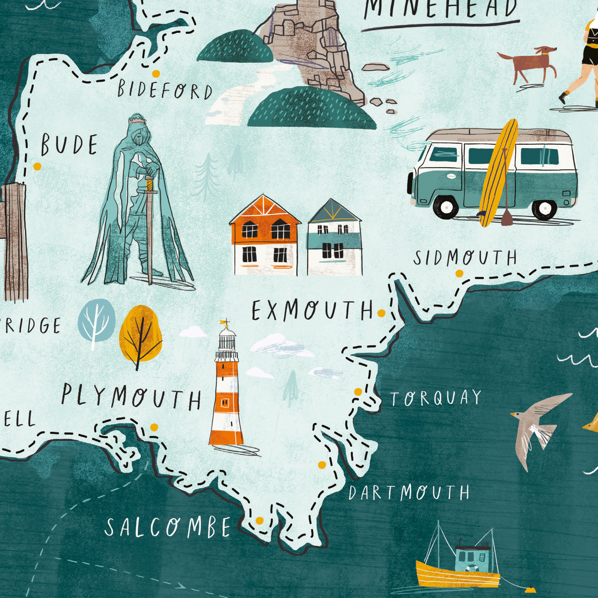 Swcp Map South West Coastal Path A3 Route Map – oldfielddesignco