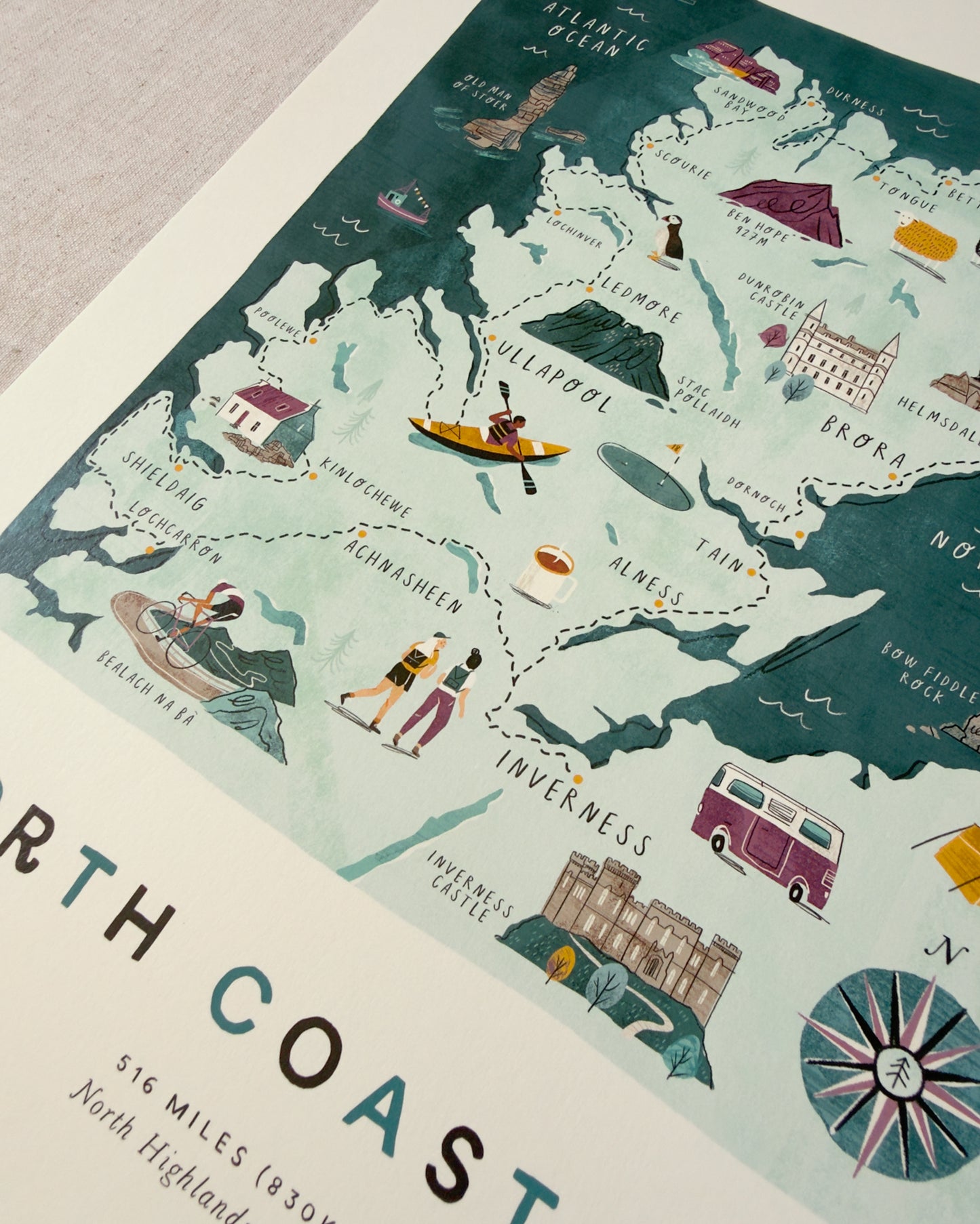 North Coast 500 A3 Route Map