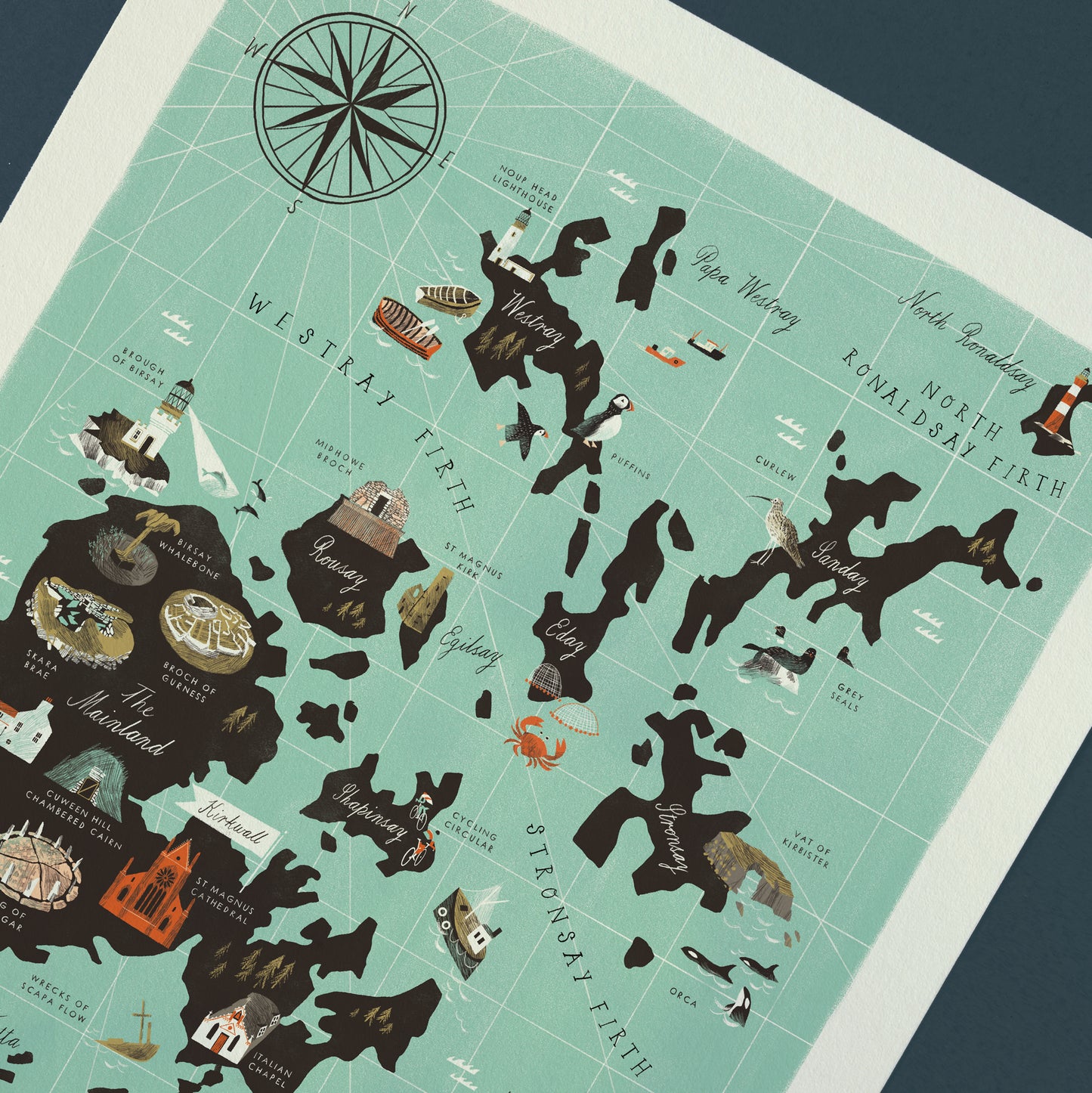 The Orkney Islands A3 Map