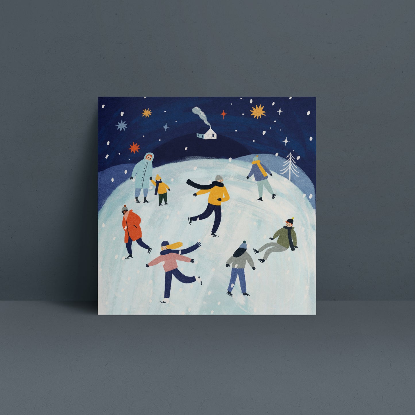 Ice Skating Greetings Card