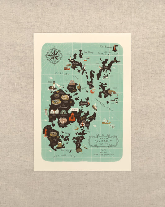 The Orkney Islands A3 Map